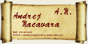 Andrej Macavara vizit kartica